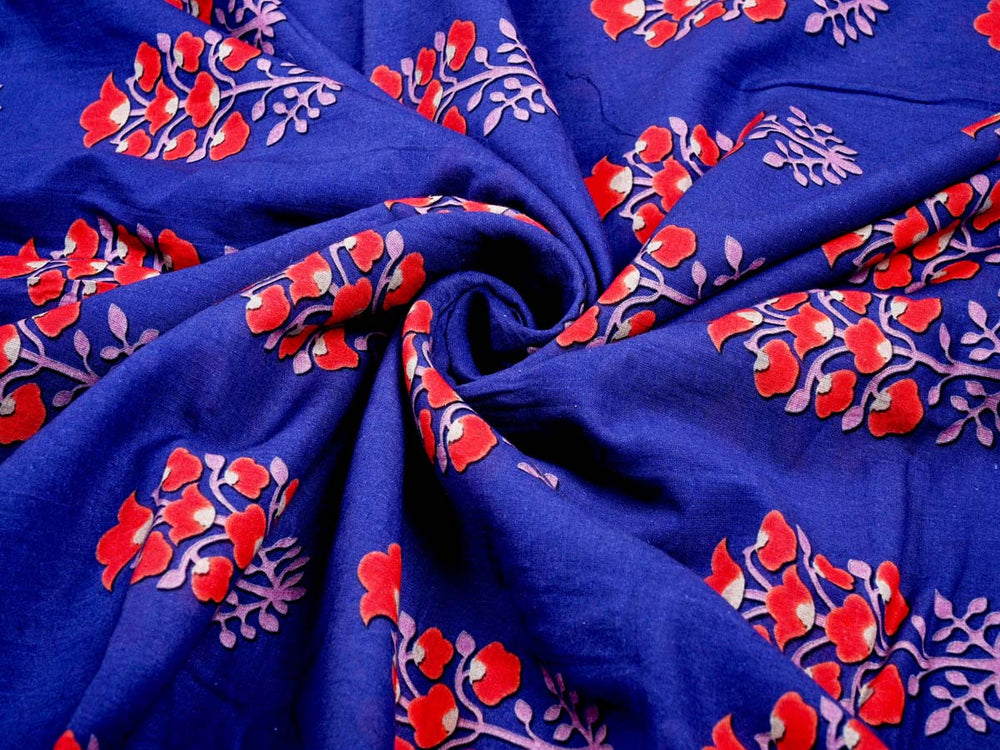blue cotton dress fabrics