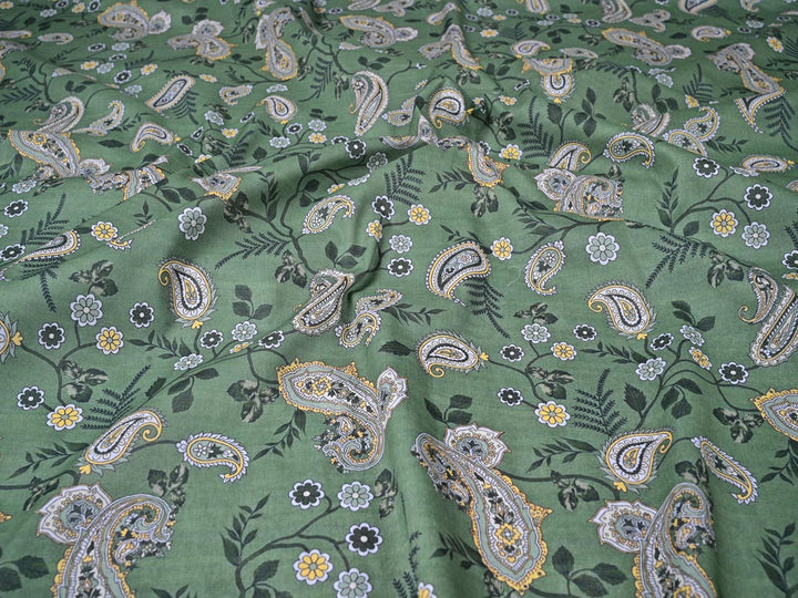 olive green print fabric for dress