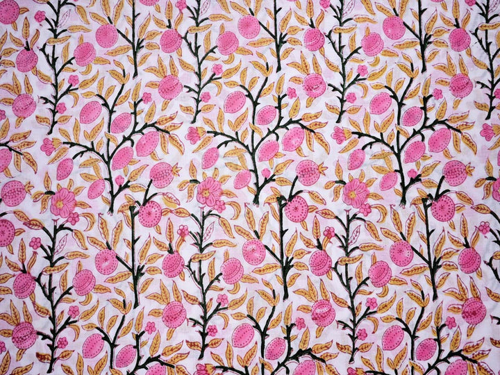 soft pink floral print fabric cotton