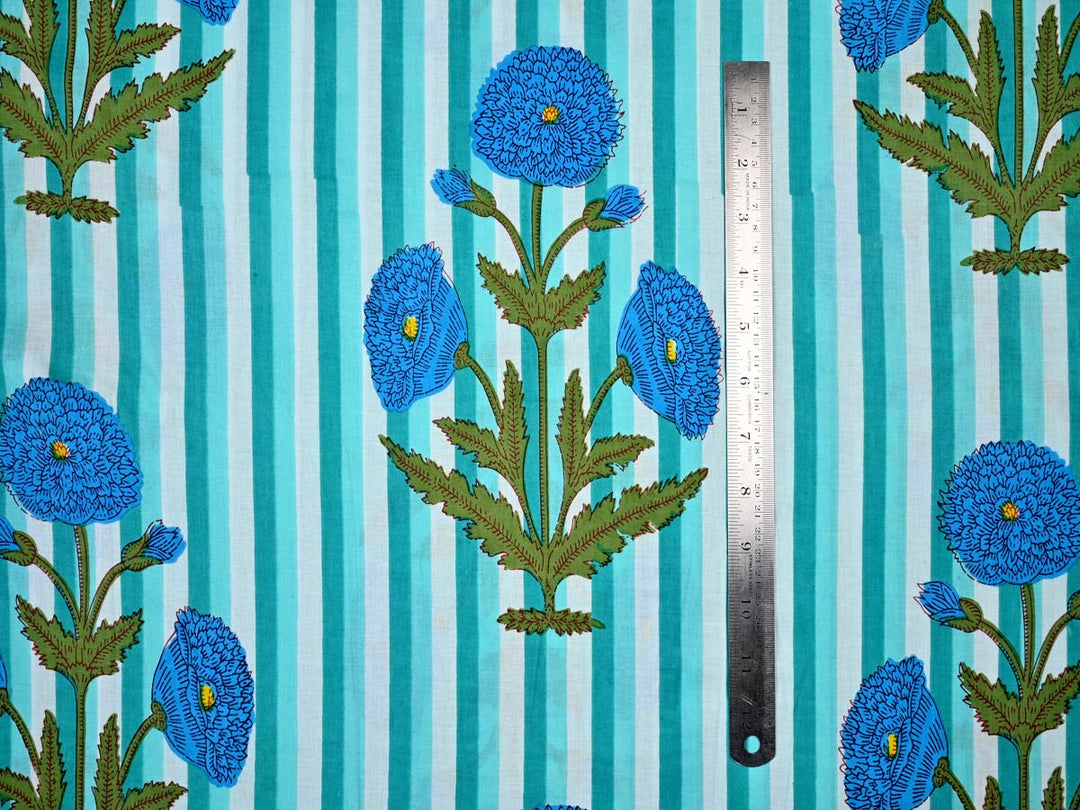 turquoise prints fabric quilted cotton