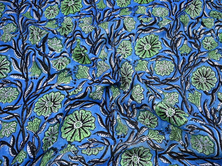 blue cotton clothing material