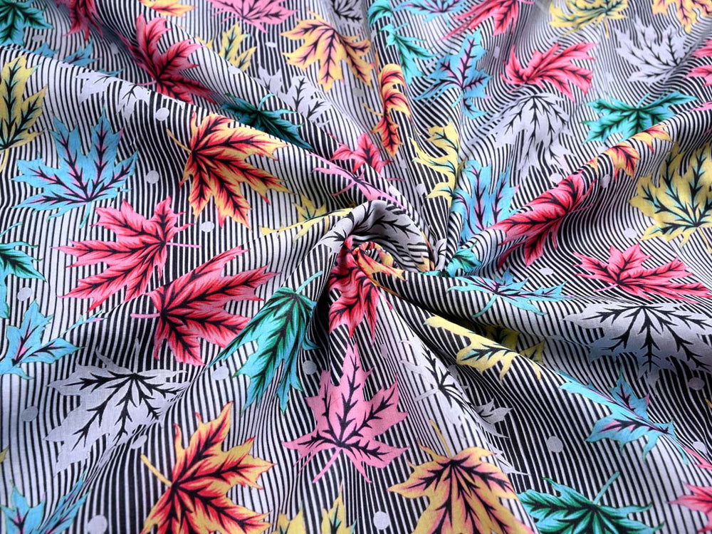 leaves fabric by pattern