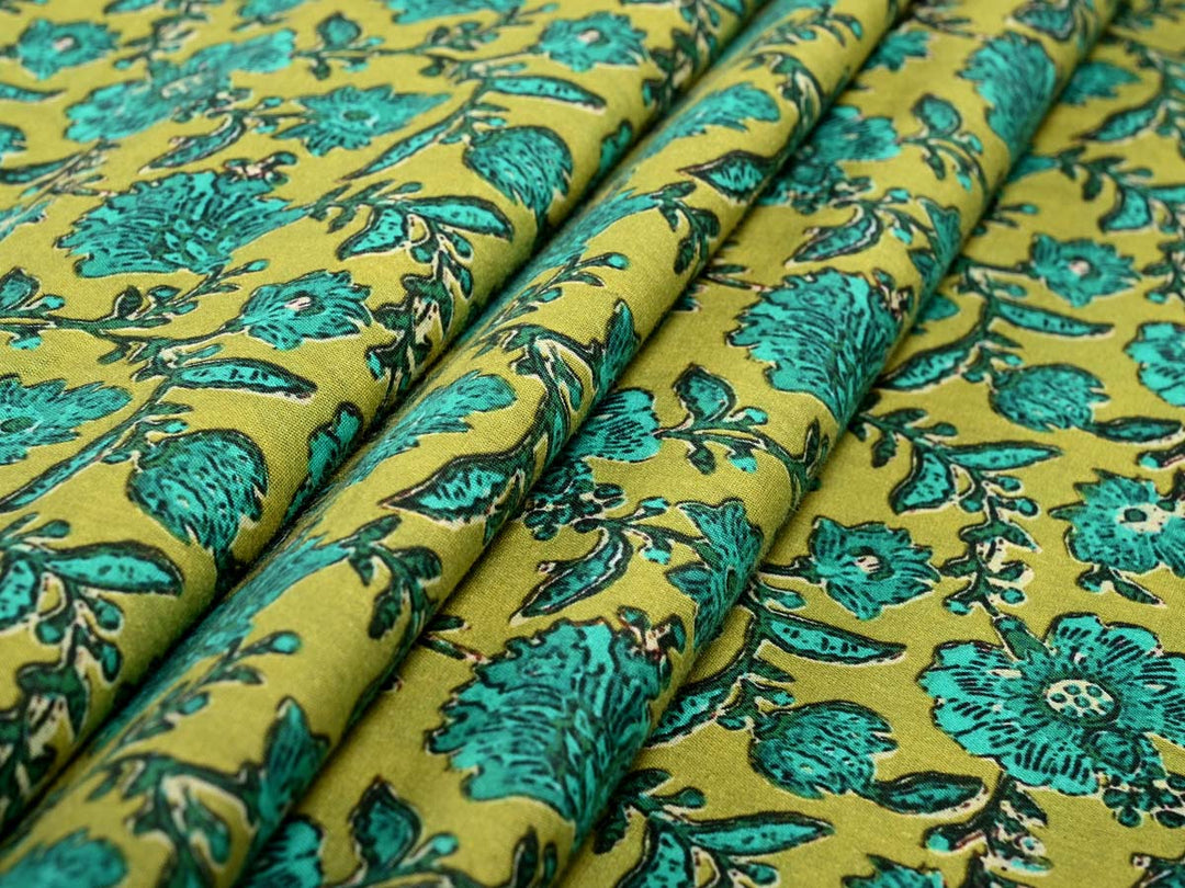 green cotton fabric