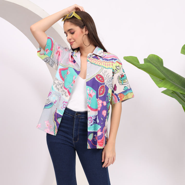 Shop Our Exotic Tropical Print Women's Shirts Today