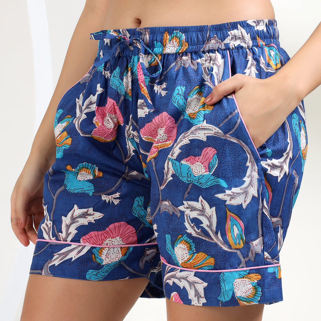 Woman lounging comfortably in IndoLibas 100% cotton summer pajamas