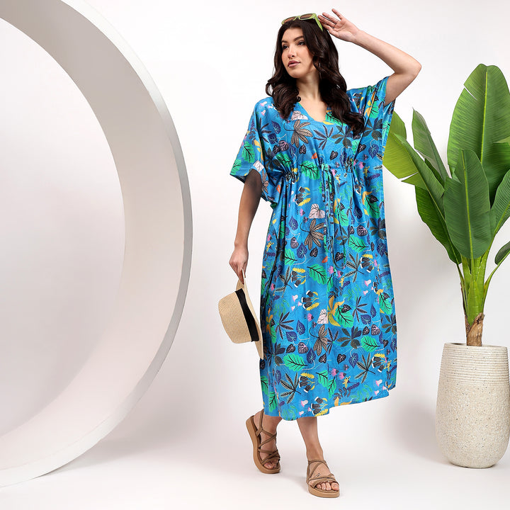 Indian Block Print Cotton Caftan & Moroccan Kaftan Dress