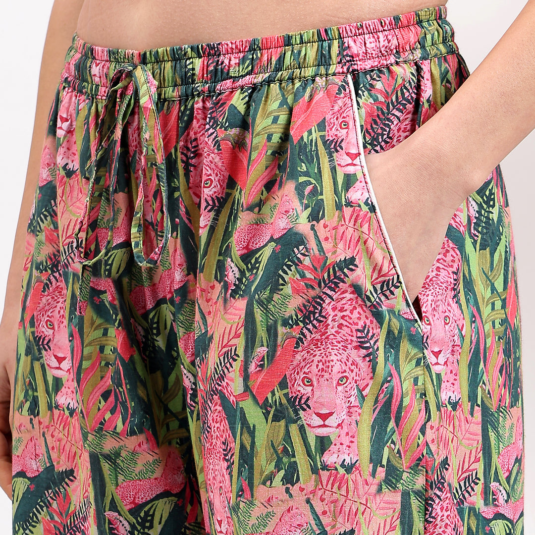 Indian Matching PJs for Women - Handmade cotton animal print PJs for women