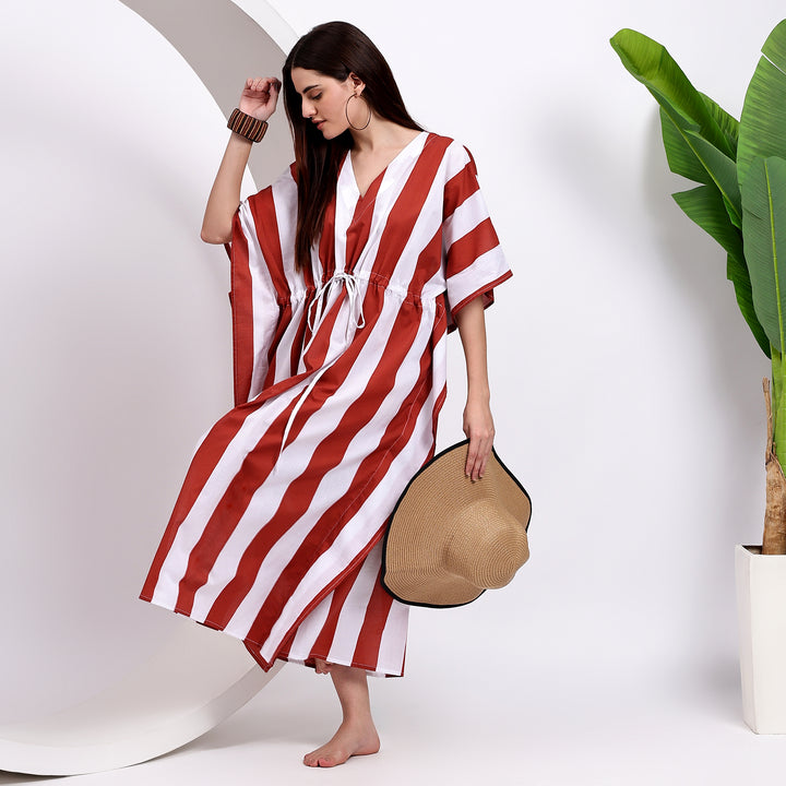 Red and white striped kaftan