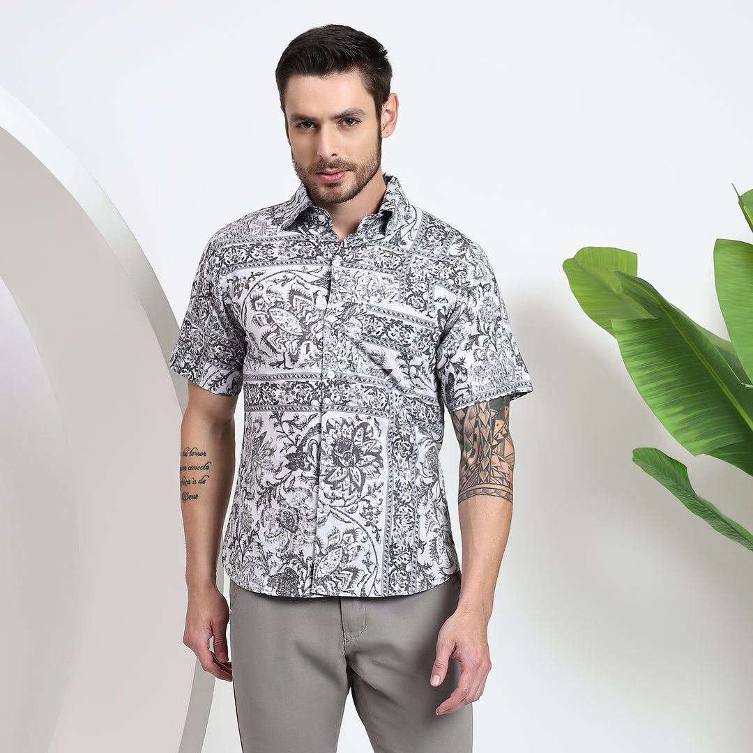 Men's Regular Fit Cotton Printed Shirt