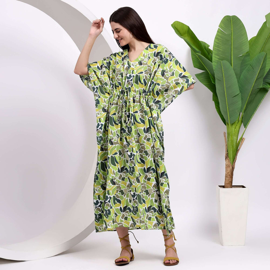 caftan plus size dress Floral Print Kaftan for Women – Plus Size Cotton Caftan – Indo Libas