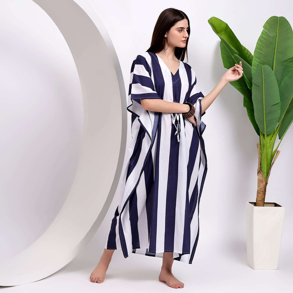 Handmade cotton kaftan – block print boho abaya