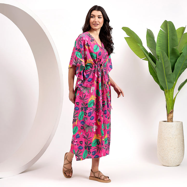 Block print cotton kaftans – Moroccan style caftan dress for women