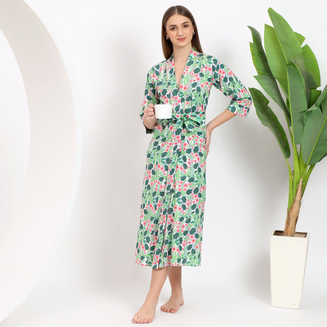 Floral Print Robes & Kimono Dressing Gown for Women