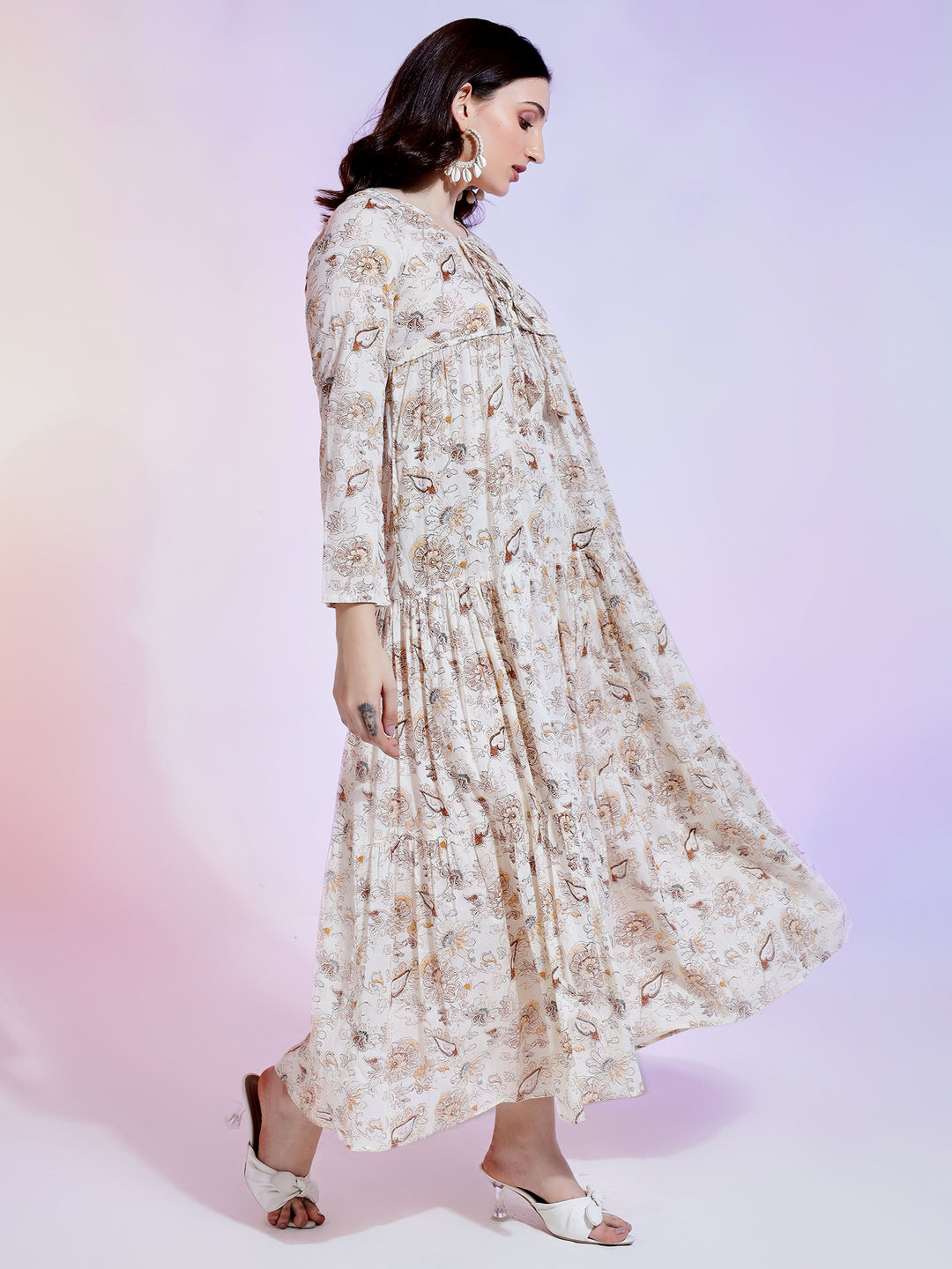 Off White floral dresses for wedding party