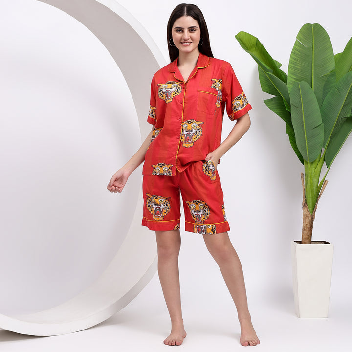 Roaring Tiger: Women's Pj Shorts for A Modern Wear