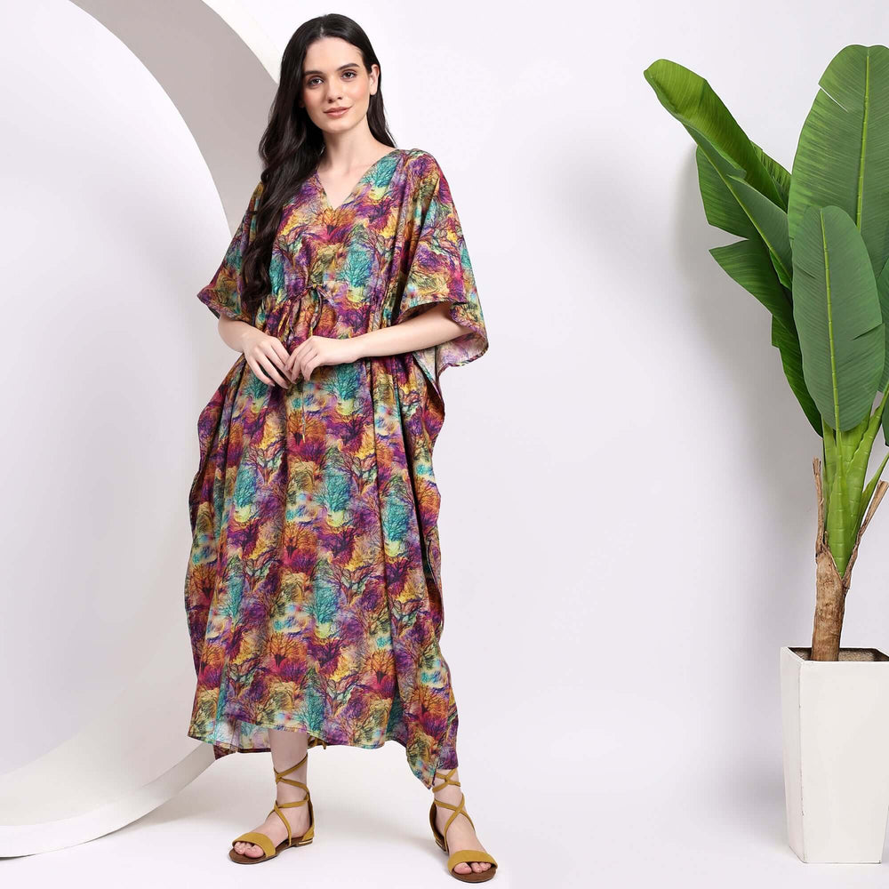Hand block print cotton kaftans for women