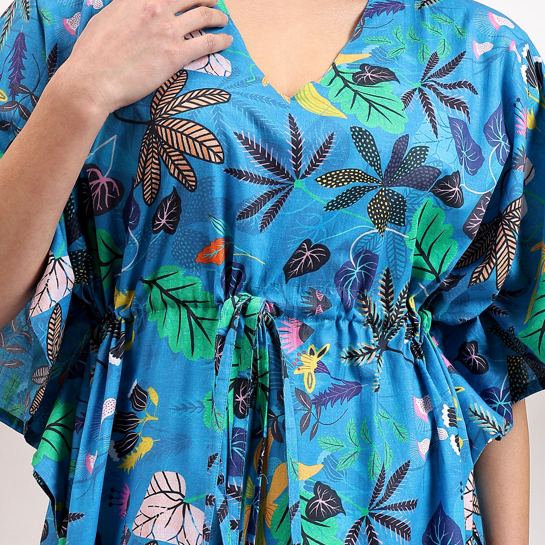 Handmade cotton kaftan – Indian block printed Moroccan dress