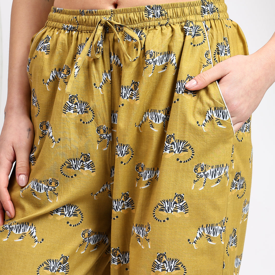 Animal print cotton pajama set – leopard family matching PJs for women
