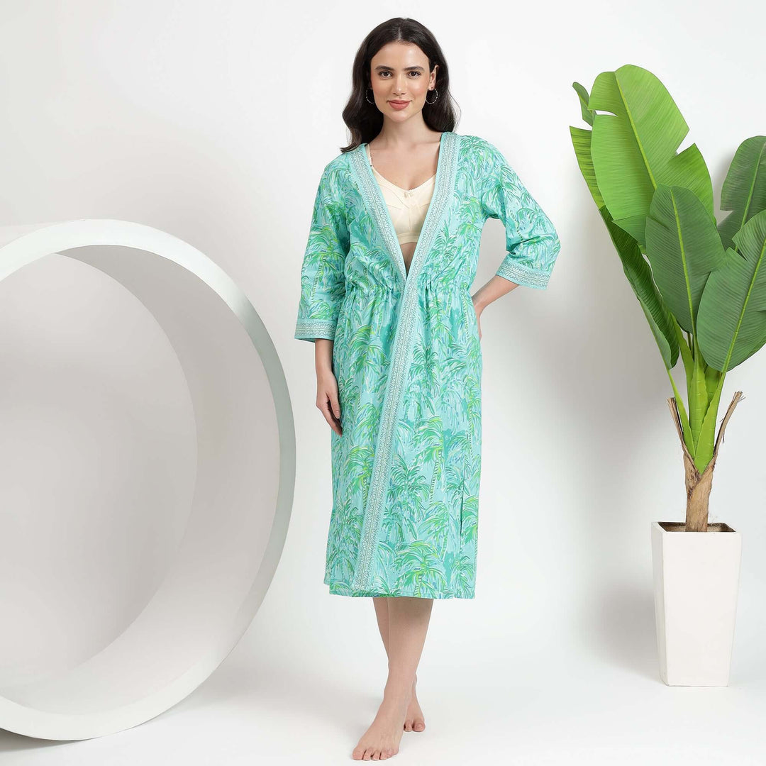floral cotton dressing gown Robes