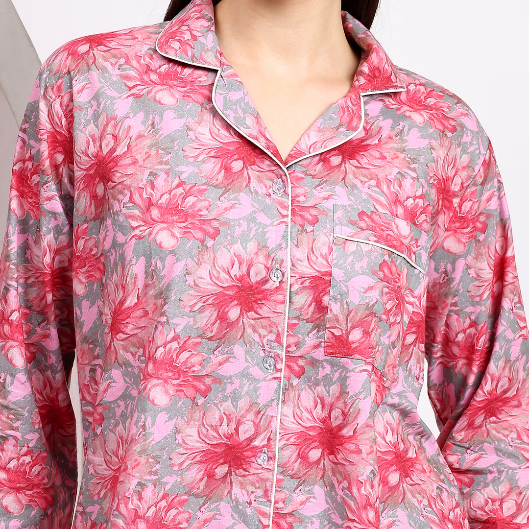 Comfortable block print cotton family pajamas for women
