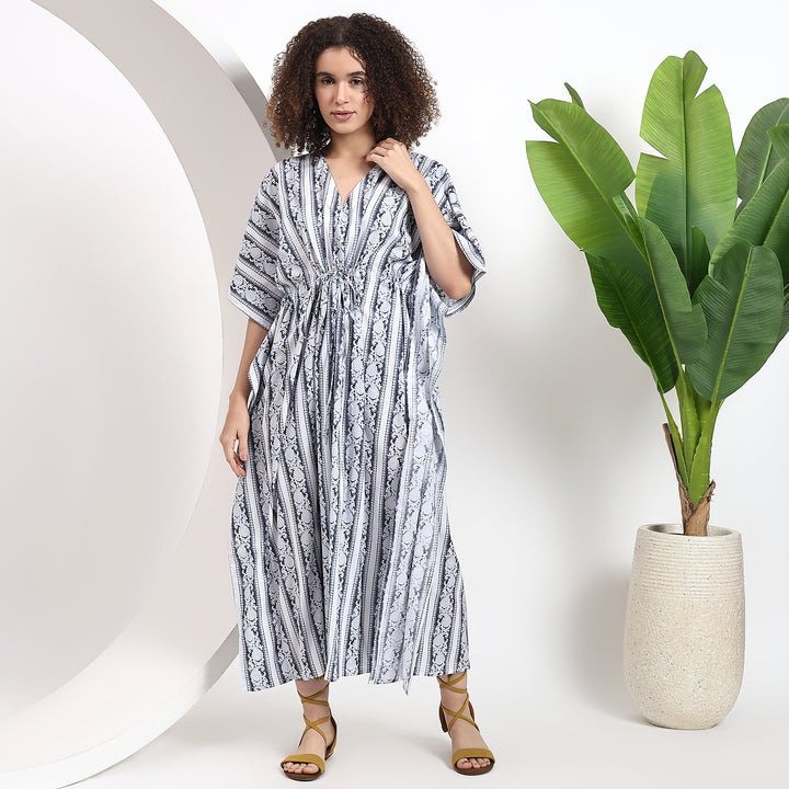 Plus Size Women's Striped Kaftan Dress