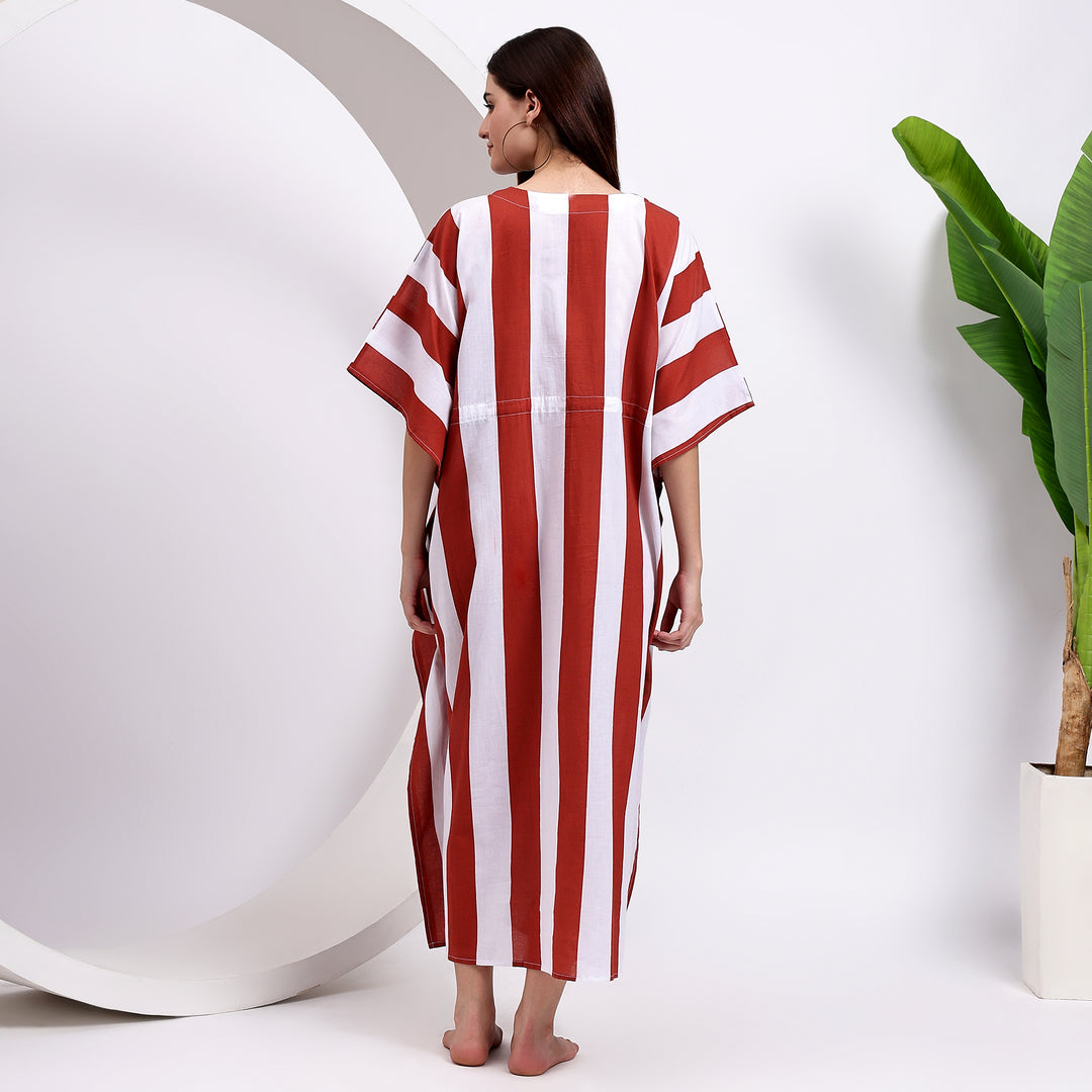 Maxi kaftan with stripes