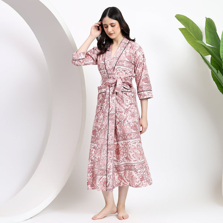 Exquisite Handprinted Kimono Robe – Ideal for Bridesmaids on Special Days