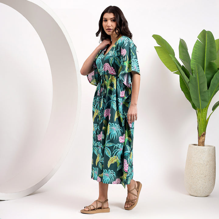 Women’s boho kaftan – cotton block printed caftan dress