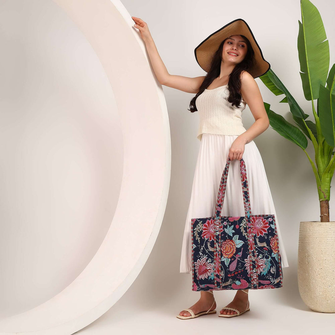 Tote Bags for Women | Quilted Cotton Floral Print