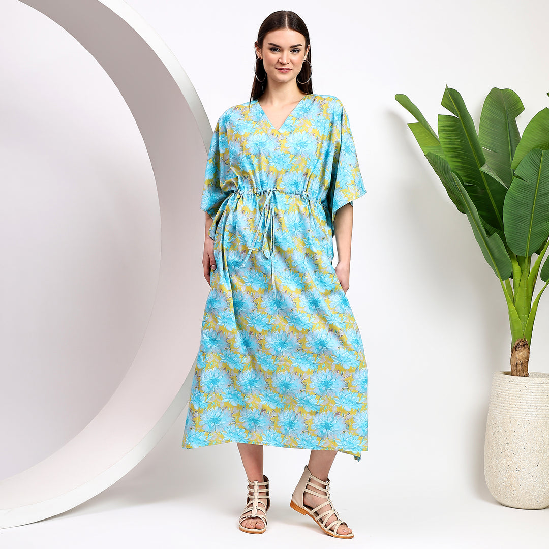 Vintage Kaftan Dress – Block Print Cotton Caftan