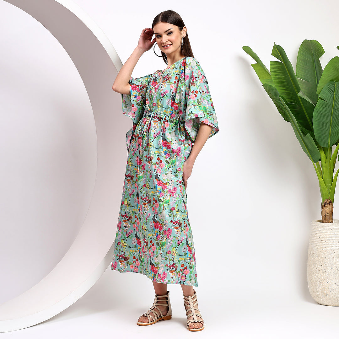 Cotton kaftan dress – Indian print with Moroccan design