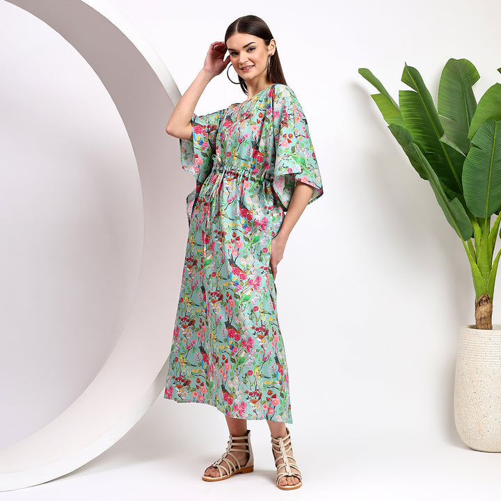 Cotton kaftan dress – Indian print with Moroccan design