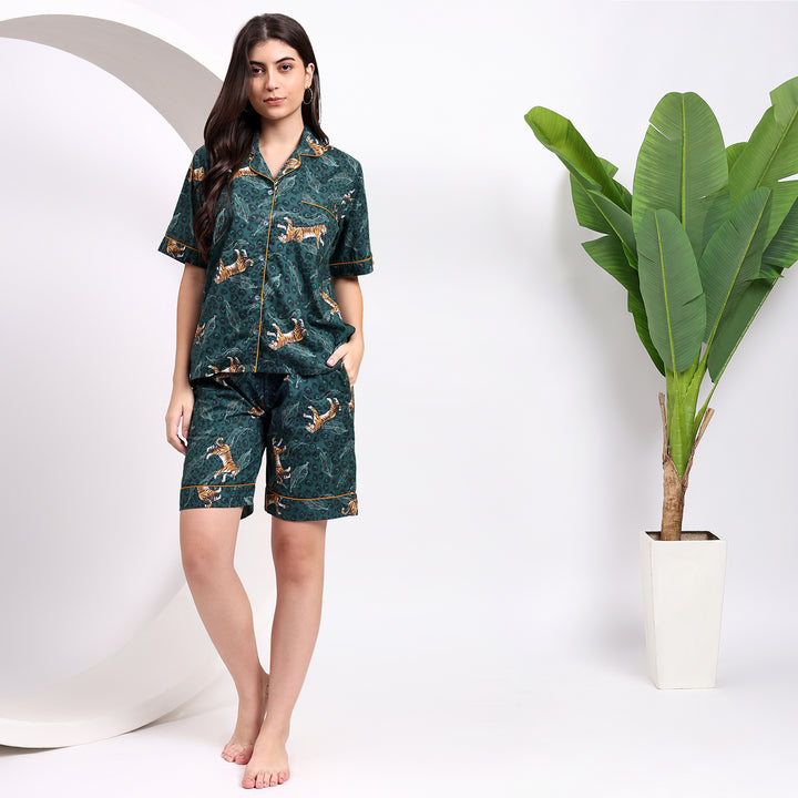 Cotton Safari Shirt with PJ Shorts ~ Modern and Wild!