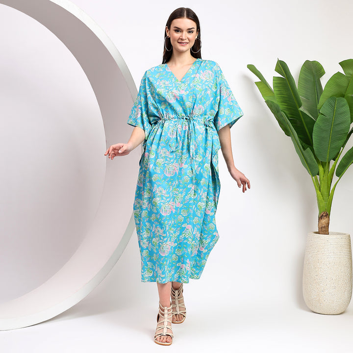 Indian Kaftan – Block Print Cotton Caftan Dress