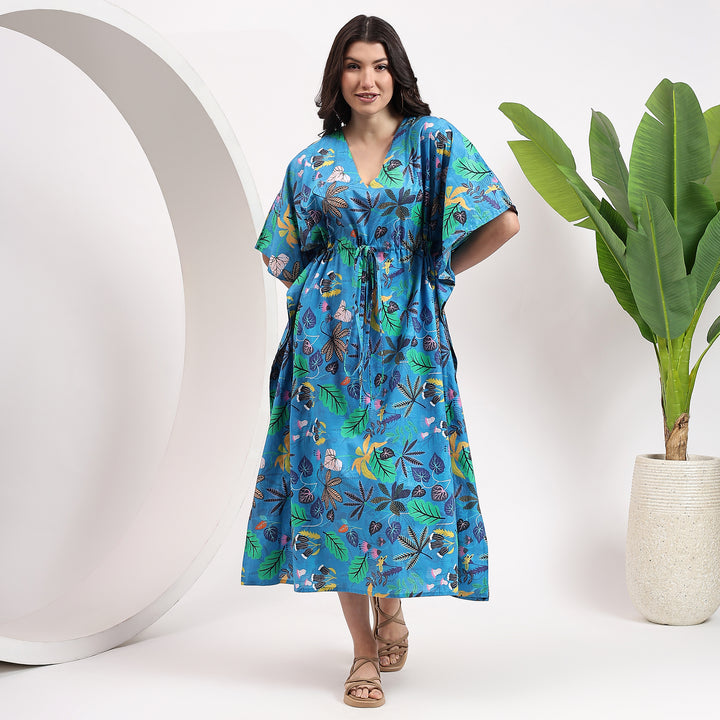 Boho caftan dress – Indian block print and Moroccan design