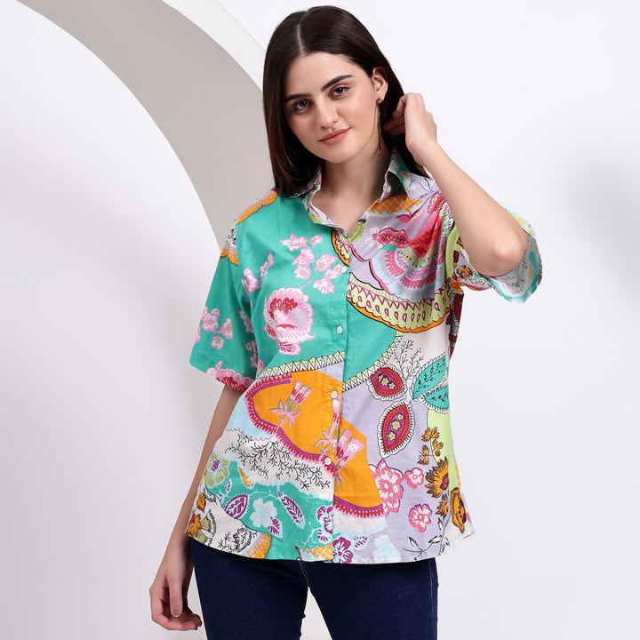 Shop Our Exotic Tropical Print Women's Shirts Today