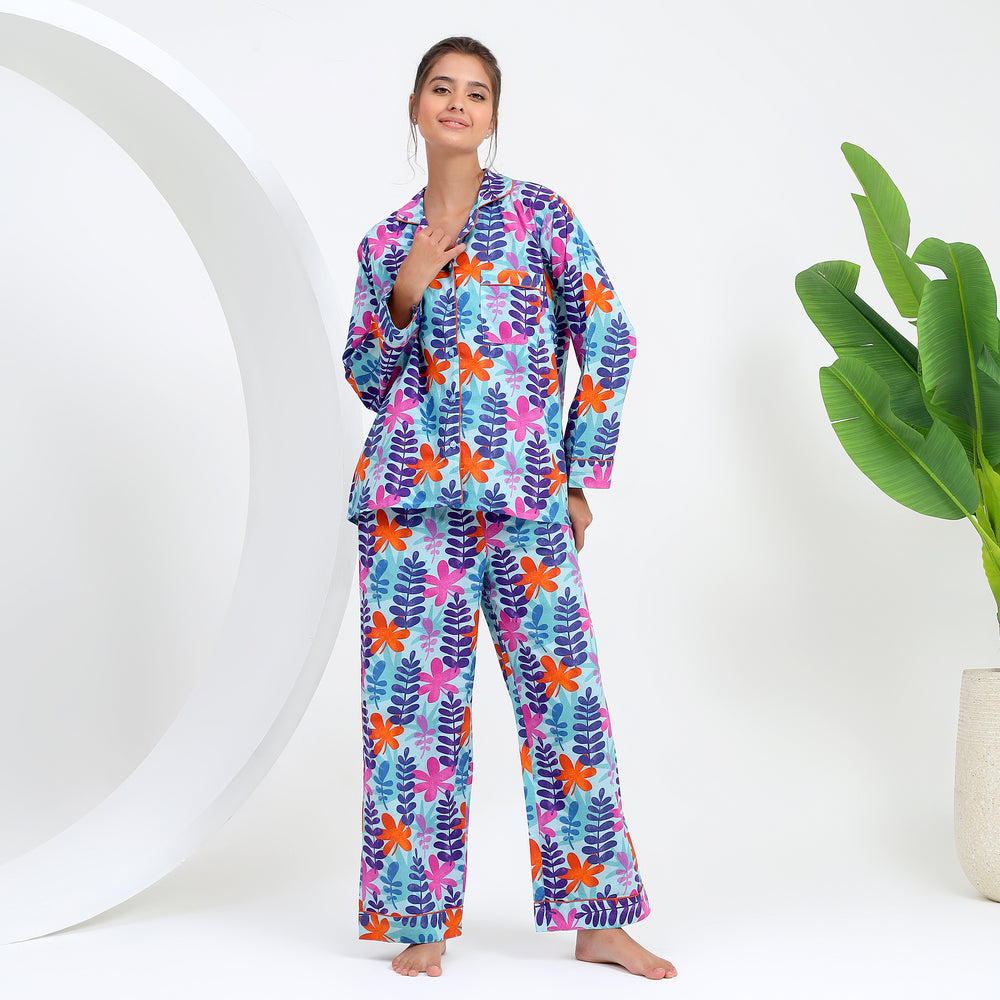 Pajama pj set handmade cotton printed indian matching Indolibas