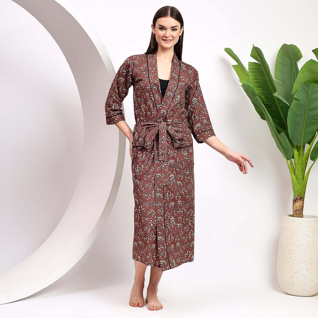 brown leopard print dressing gown Womens Next Animal Print Supersoft Dressing Gown XL (US 16-18)