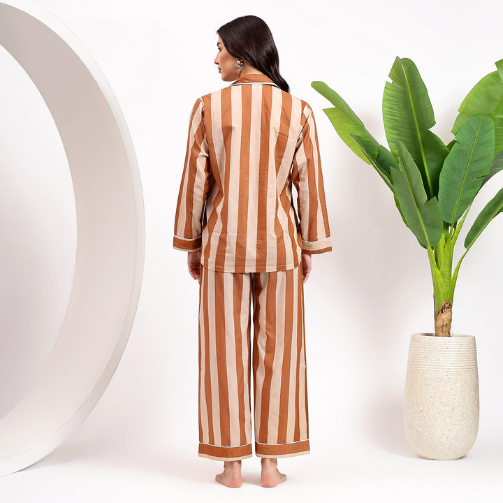 Family matching stripe print cotton pajamas – handmade PJ set