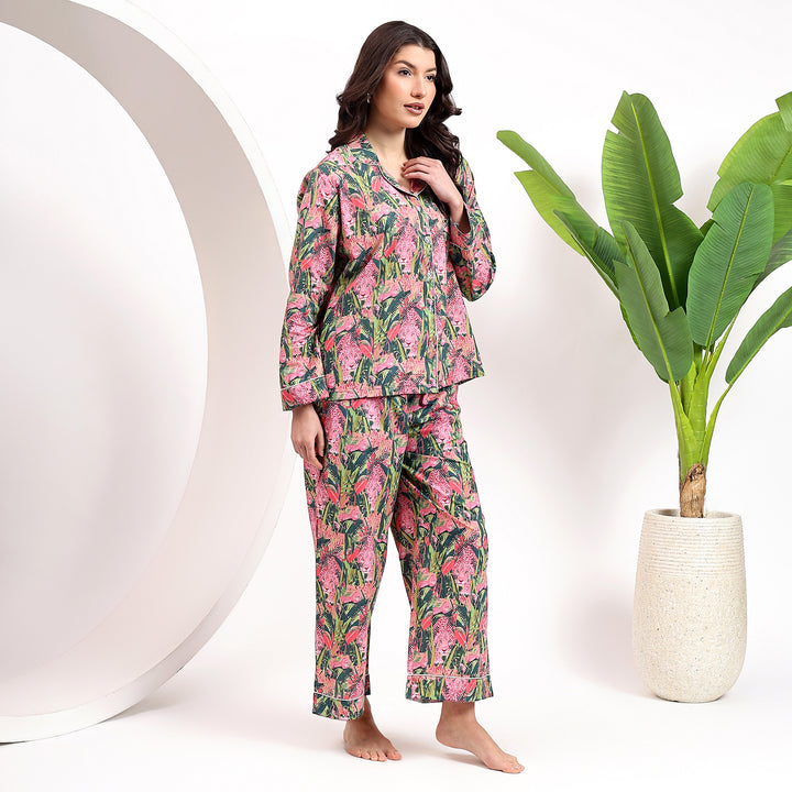 Handmade cotton animal print PJs for women