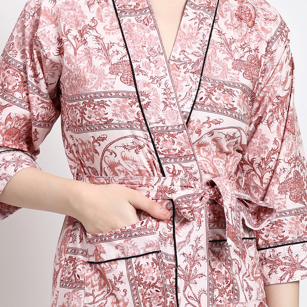 Handprinted Block Print Kimono Robe for Bridesmaids – Elegant & Graceful