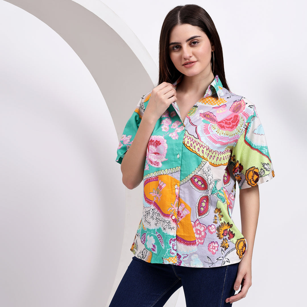 Shop Our Exotic Tropical Print Women's Shirts Today