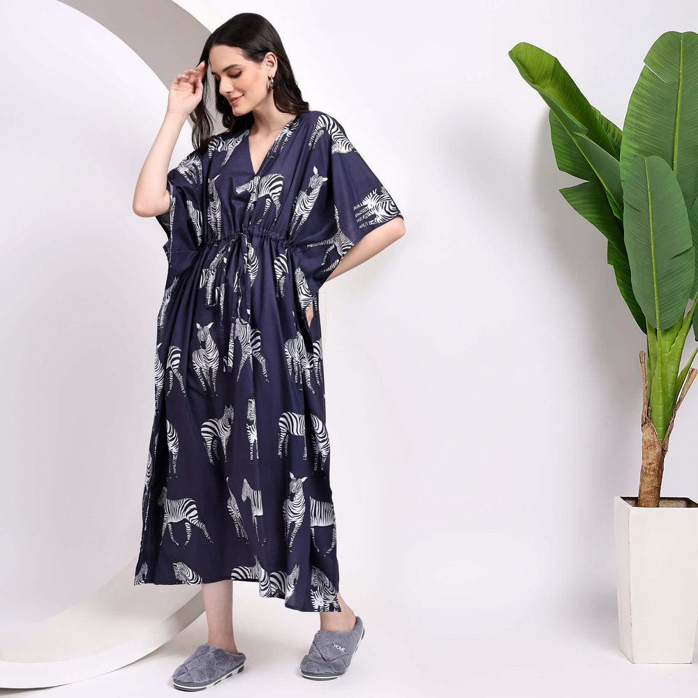 Zebra print kaftan – animal print caftan for women