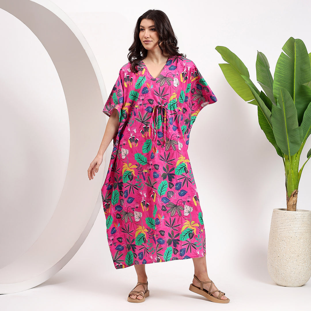 Hand block printed kaftan – Moroccan caftan design in cotton