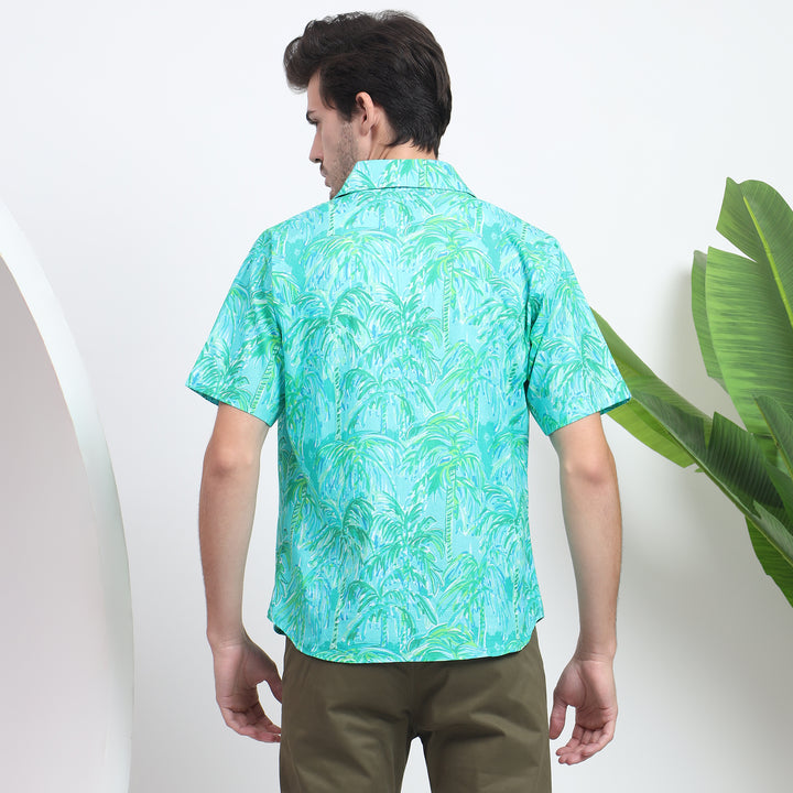 Tropical blue Hawaiian shirt for men, a must-have for summer getaways