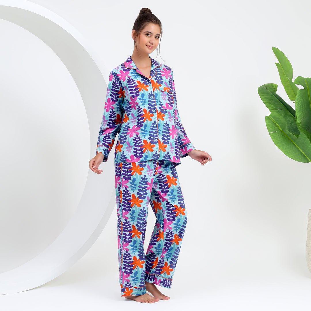 Handmade Indian Pajama PJ Set | Cotton Printed Pjs for Women Matching – Indolibas