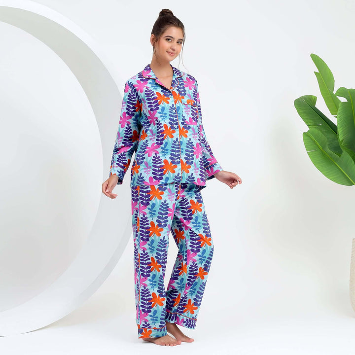 Handmade Indian Pajama PJ Set | Cotton Printed Pjs for Women Matching – Indolibas