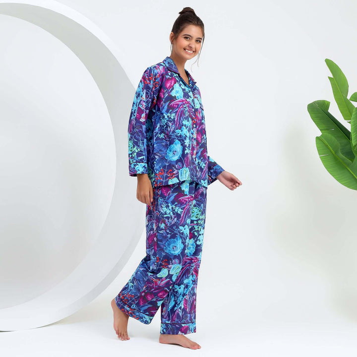 Indian Pajamas for Women in vibrant colors, showcasing a soft cotton PJ set ideal for loungewear and sleepwear.