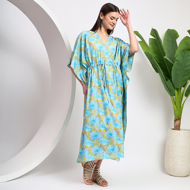 Indian Block Print Kaftan – Vintage Cotton Caftan for Women