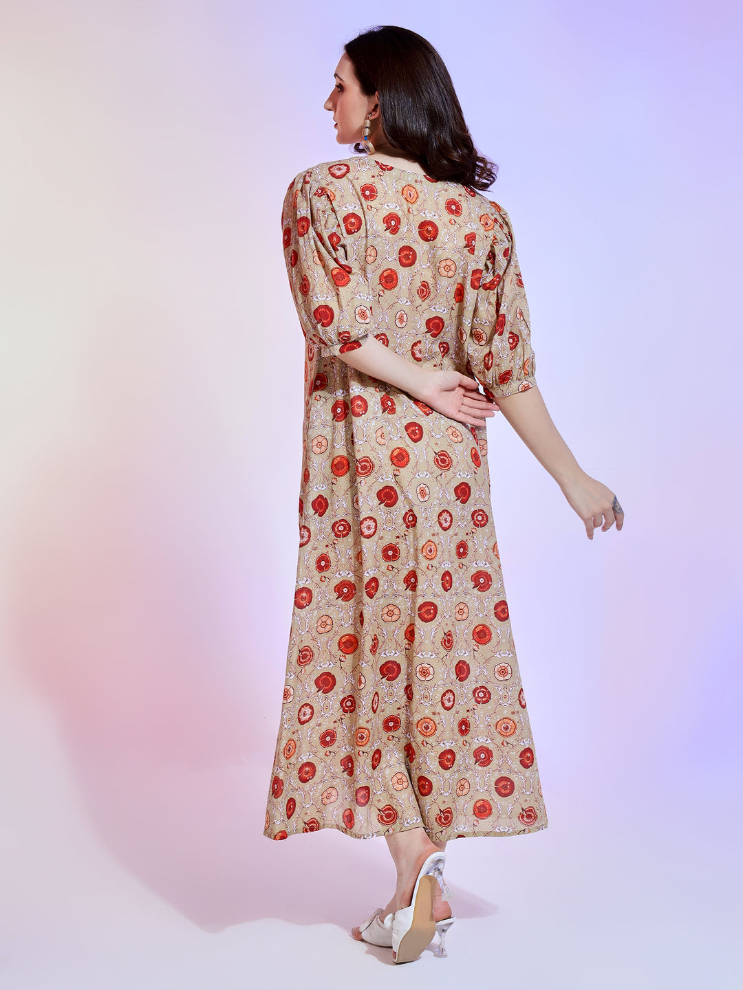 Bagru Print Floral Maxi Dress
